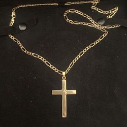 24 K Gold Cross Pendant Necklace 