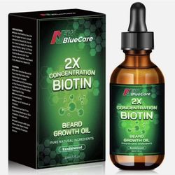 NEW/ NEW BLUECARE 2X CONCENTRATION BIOTIN BEARD GROWTH OIL-SANDALWOOD 2 OZ (2 Units)