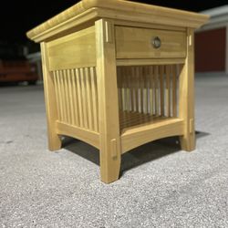 Mission Style Two tiered One Drawer Accent Table