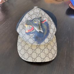 Gucci GG Supreme Wolf Baseball Cap 