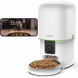 Automatic Cat Feeder With Camera - 5G WiFi Auto Cat Food Dispenser, 1080P HD Video With Night Vision, 1-15 Meals, 1-99 Portions, 2-Way Audio, Keeps Fo