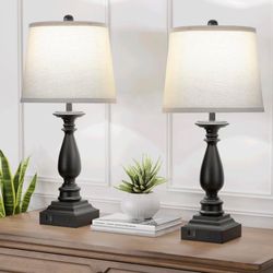 Set of 2 Bedside Table Lamp,22” Touch Control 3 Way Dimmable