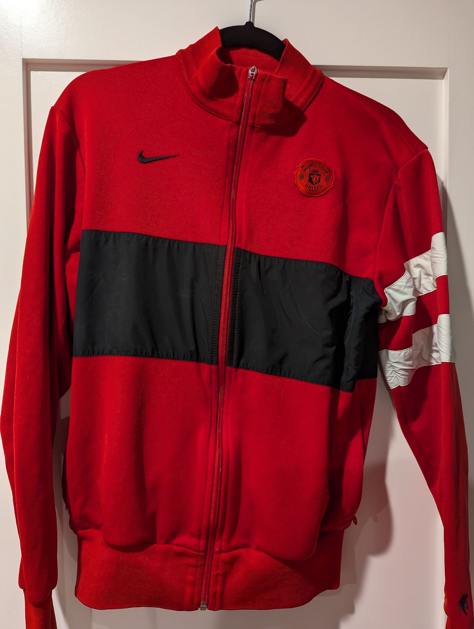 2009 Nike Manchester United Track Jacket Red Small Retro Vintage Throwback