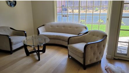 Elegant Sofa + 2 Matching Armchairs Set – Modern Classic Style