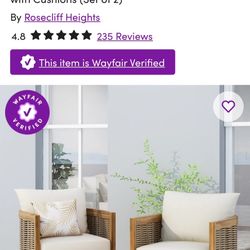 Wayfair - Boling Outdoor Acacia Wood Club Chair with Cushions