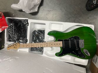 Glarry Left Handed 39" Green Electric Guitar Kit with Amp