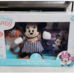 Disney Baby 3 Piece Minnie Mouse Halloween Gift Set Plush Rattle Crinkle - New!