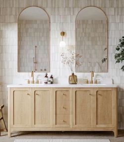 72” BATHROOM VANITY DOUBLE SINK SOLID WOOD