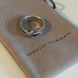 David Yurman diamond ‘X’ ring size 7