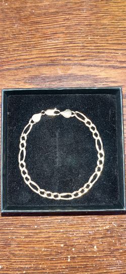 14kt 5mm Figaro Bracelet 7.5”
