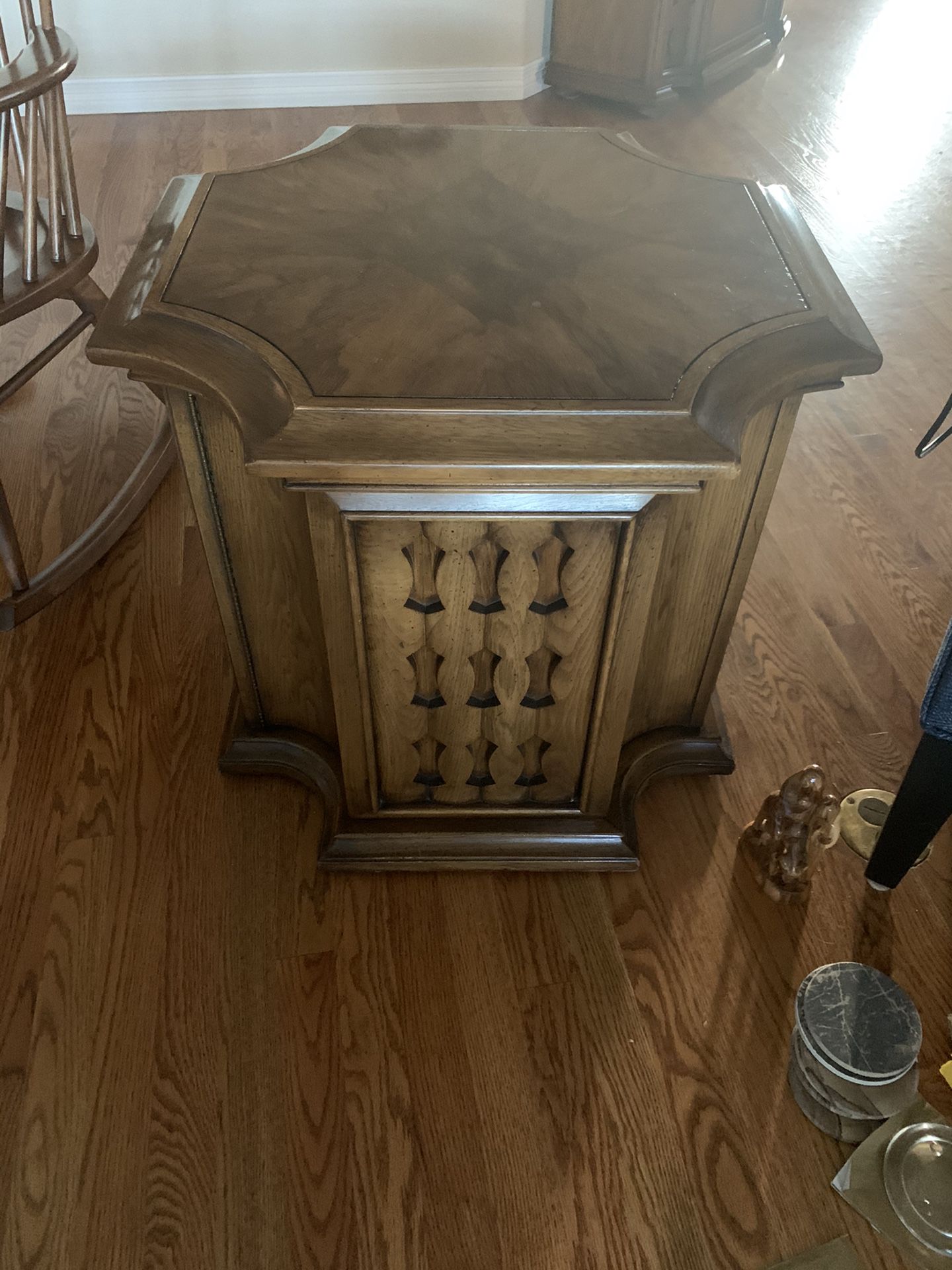 End table with cabinet