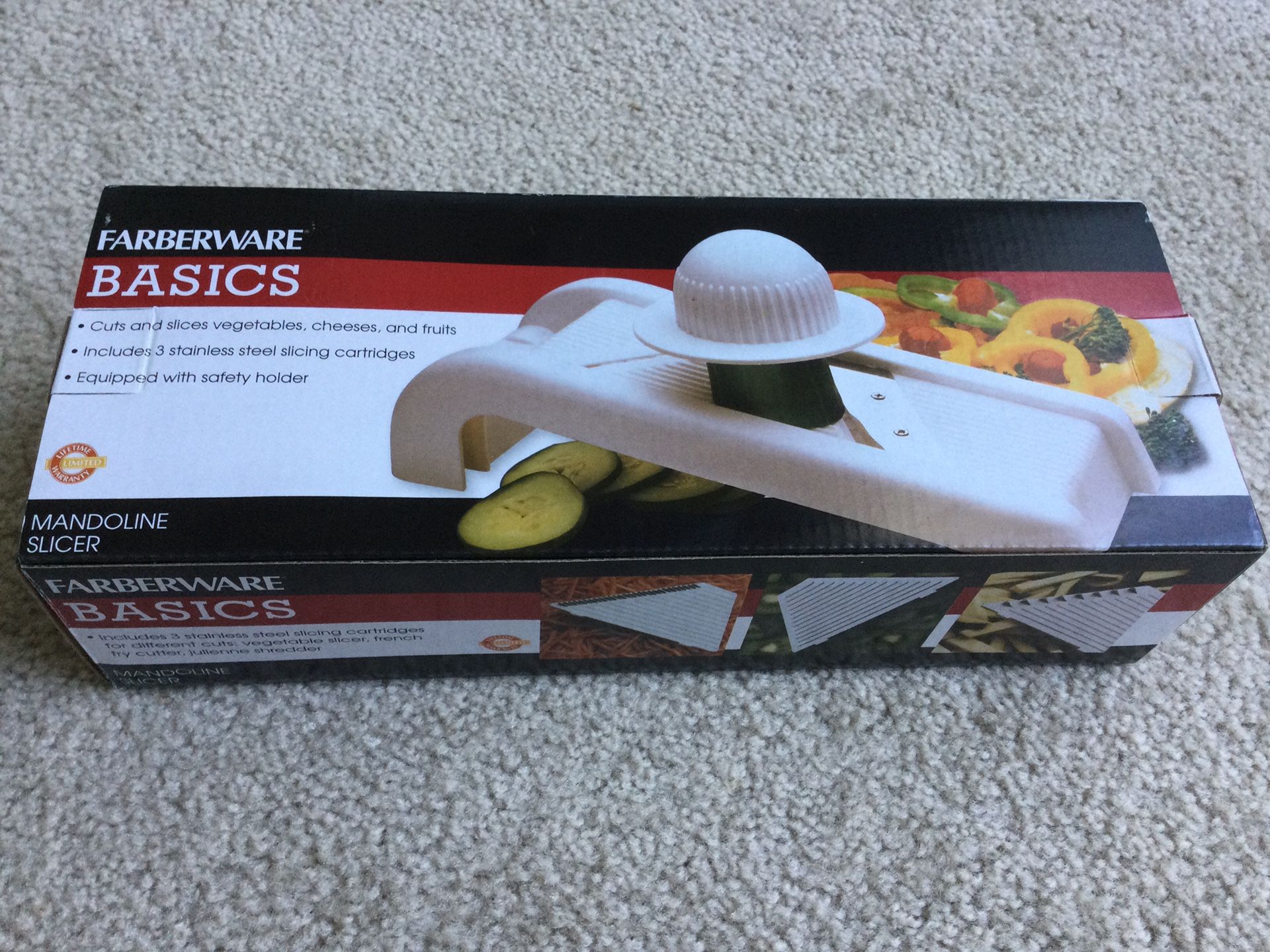 NEW Mandoline Food Slicer French Fry Cutter Julienne Shredder Fruit Vegetables Veggies Cheeses Basics Kitchen Set Aide Stainless Steel Blades