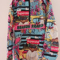 XL Reason Brand Pullover Wind Breaker Jacket 1/4 Zip Superstar
