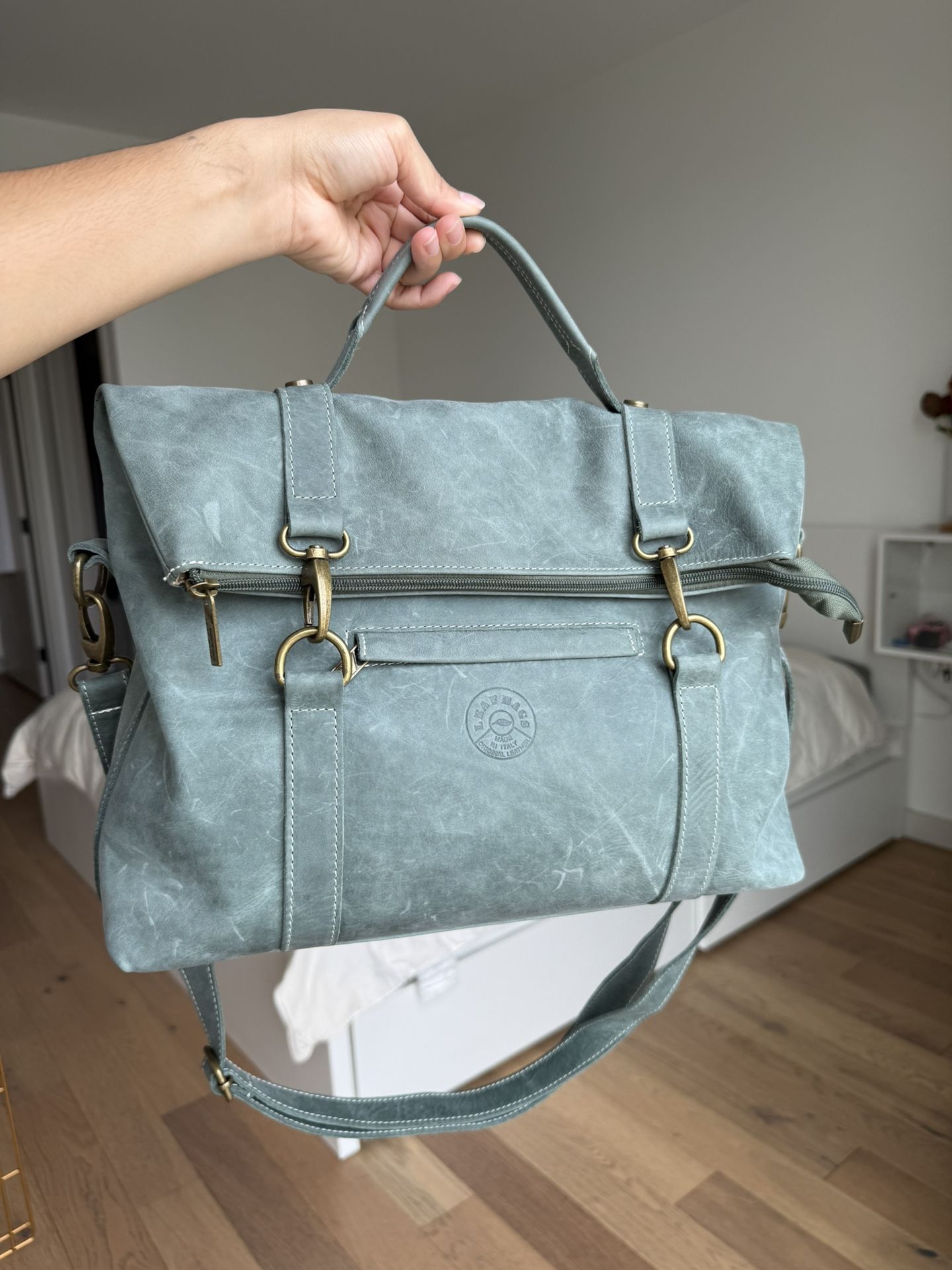 Italian Leather Backpack Purse satchel