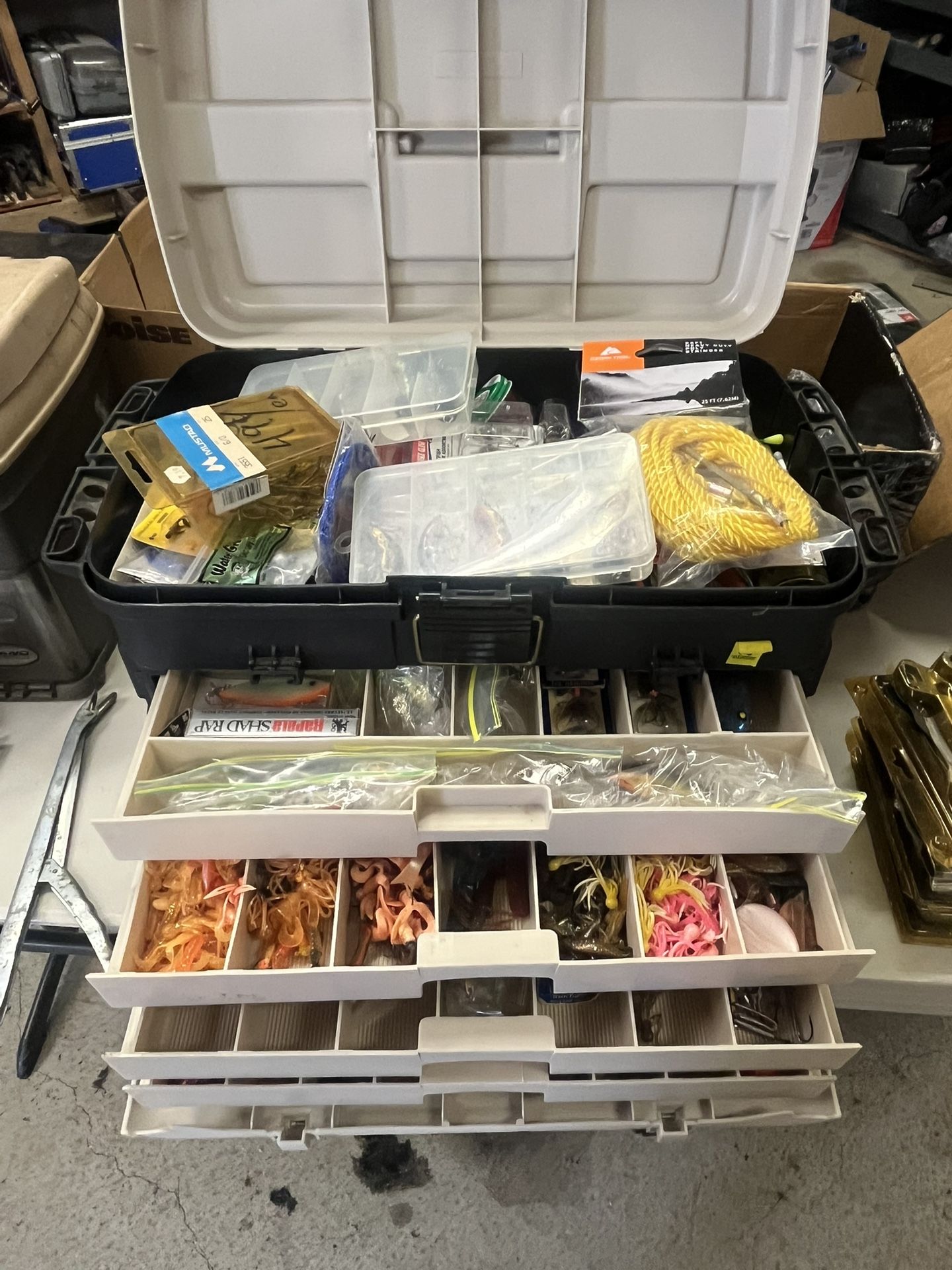 Large Fishing Tackle Box Fully Loaded.