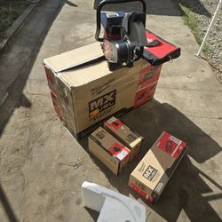 MX FUEL Lithium-Ion Cordless 14 in. Cut Off Saw Kit with (2) Batteries and Charger