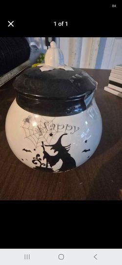 VINTAGE 70'S HALLOWEEN CERAMIC Cookie Jar with Lid
