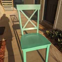 Teal Wooden Side Chairs