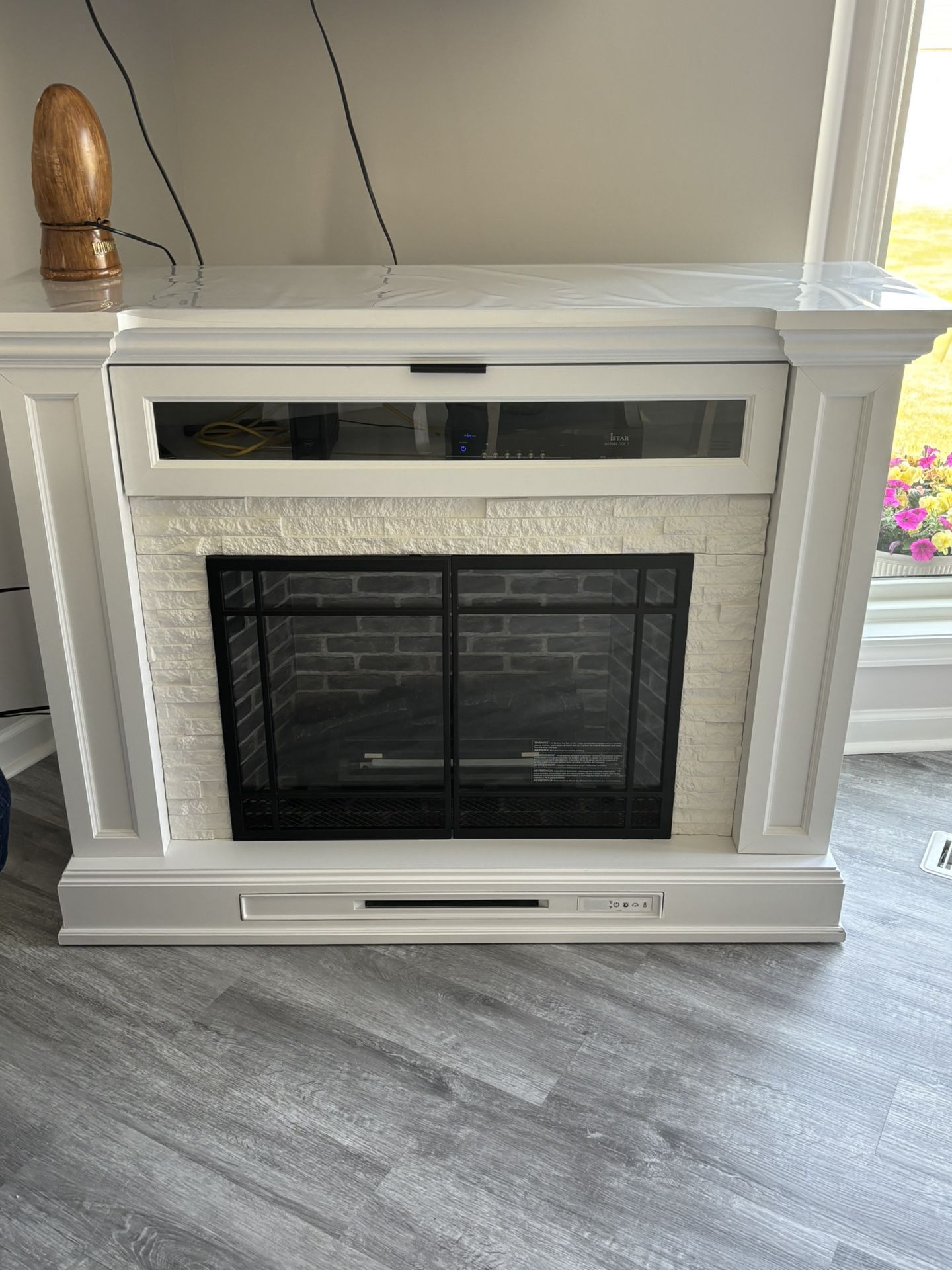 51 Inch White Fireplace