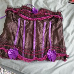 Plus Size Corset Zipper And Tie Back