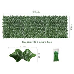 Bybeton Artificial Ivy Greenery- 40" X 120" UV-Anti Fake Leaves Vines