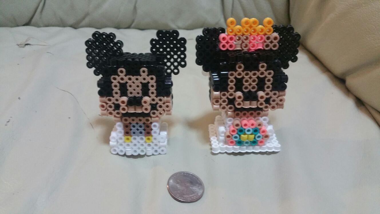 Mickey and Minnie 3d wedding perler beads figures