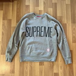 Grey SUPREME Crewneck Sweatshirt 