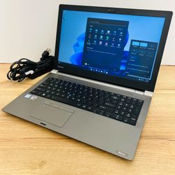 Toshiba i7 vPro 15.6” Full HD laptop / Windows 11 Pro / Camera / SSD / Bluetooth / HDMI / NVIDIA / Antivirus / Backlit / Fingerprint / Charger