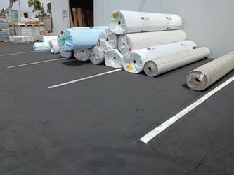 Installation of carpet.