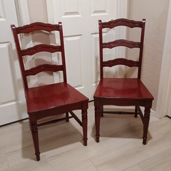 Pier One Dining Wood Chairs, Two Maroon/Deep Red. Deer Vly 67th Ave 85310