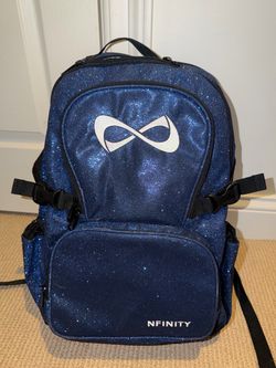 Sparkly blue cheer backpack