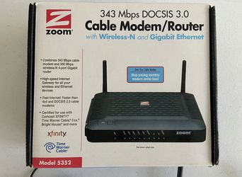 Modem + Wireless-N Router ZOOM 5352  DOCSIS 3.0 Thumbnail