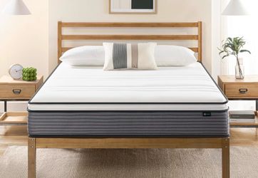 Zinus 10 Inch Support Plus Pocket Spring Hybrid Mattress, Full, Strong Coils for Durable Support, Pocket Innersprings for Motion Isolation, Mattress i