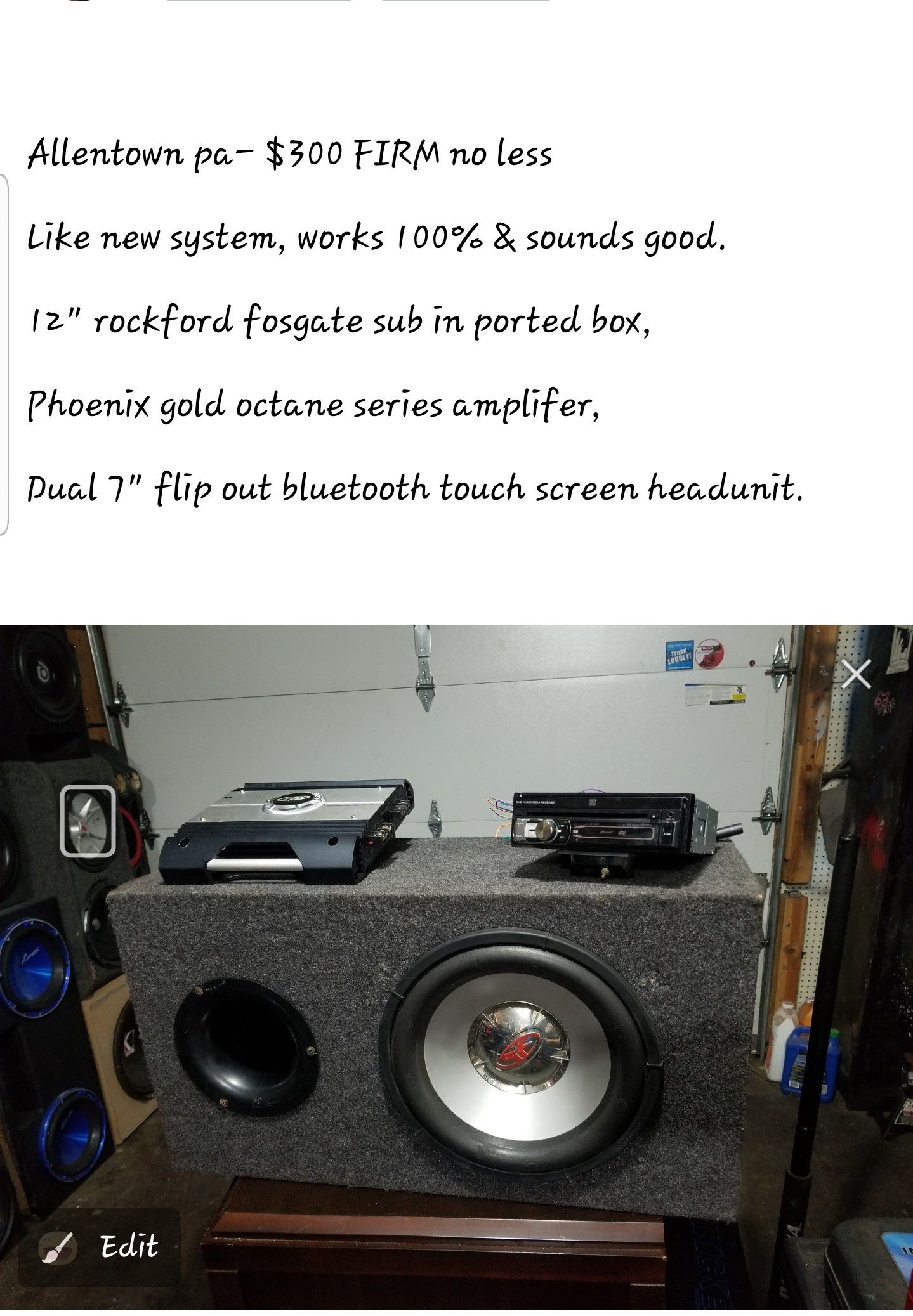 Car audio system sub amp tv bluetooth radio