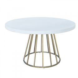 MODERN CONCRETE/BRASS DINING TABLE
