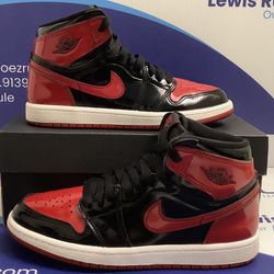 Size 3y|Reconditioned Air Jordan 1 High Patent Bred Kids Size 3y