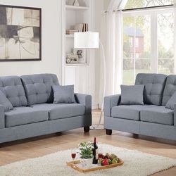 5pc Living Set: Sofa, Loveseat, Coffee Table And 2 End Tables