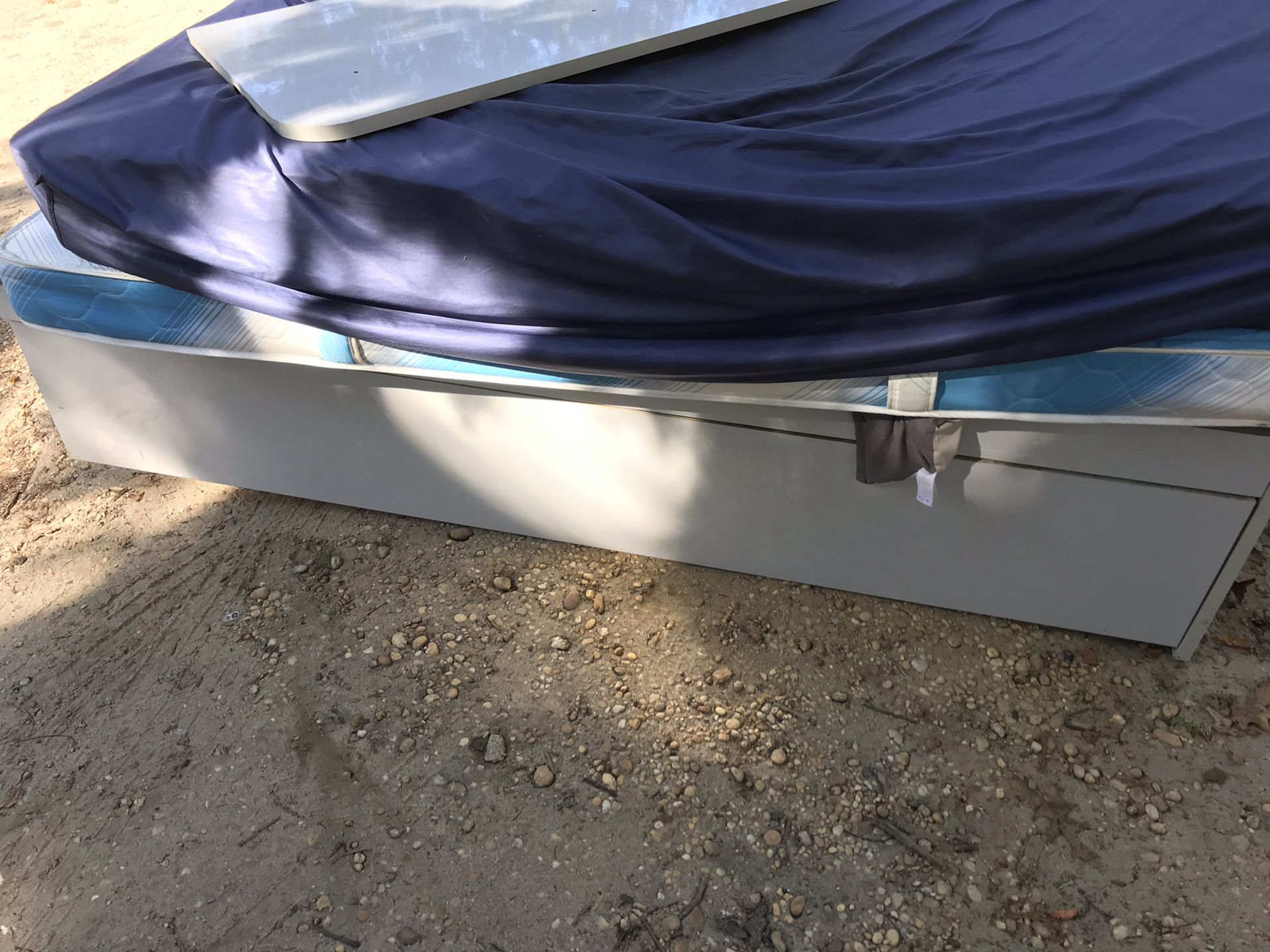 White bed frame and matress(great condition)