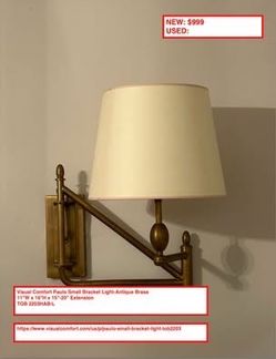 Antique Brass Bracket Light (retails $999)
