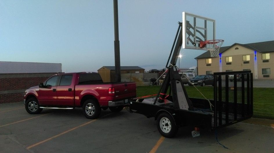 Spalding The Beast 54" Tempered Glass Portable Basketball Hoop Adjustable Basketball Court