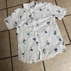 Mens Tropical Print Shirt Button Front Size Small By Old Navy