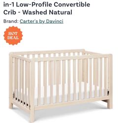Carter's By DaVinci Colby 4-in-1 Low-Profile Convertible Crib in Washed Natural Baby Crib 