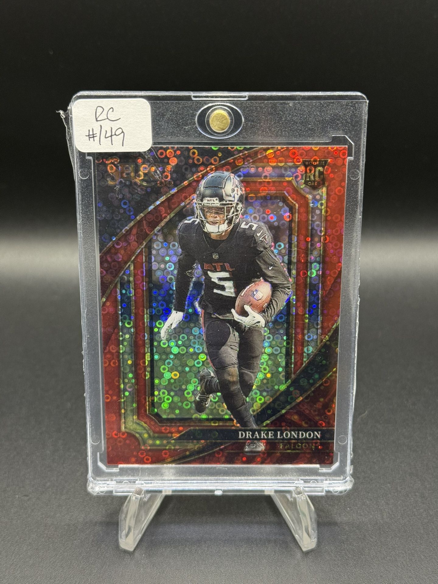 2022 Panini Select Suite Level Red Disco Prizm #356 Drake London RC #/49