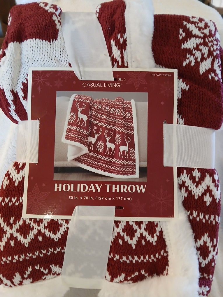 Beautiful Holiday Throw - Has Hole