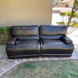 Free Leather Powered Recliner Couch