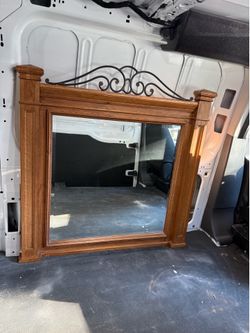 Broyhill Attic Heirlooms Mansion Panel Solid Wood Dresser Mirror Made in USA 4397-39S