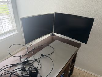 27' Curved Samsung Monitors, Black + White