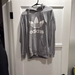 ADIDAS GRAY HOODY Fits 6ft1inch Height US SIZE SMALL Though But Fits Tall People Well