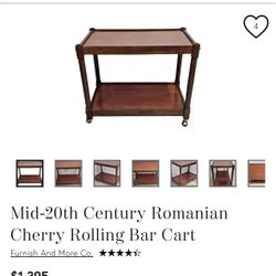 Vintage MCM Romanian Bar Cart Read Description 