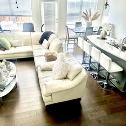 Luxury Sectional White Leather